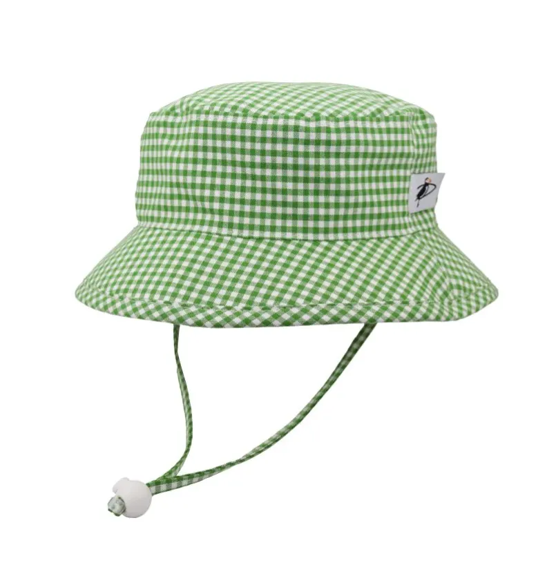 Summer Gingham Cotton Camp Hat