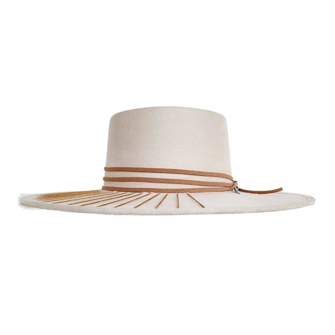Taini Gambler Crown Hat by Petra Savage Beige