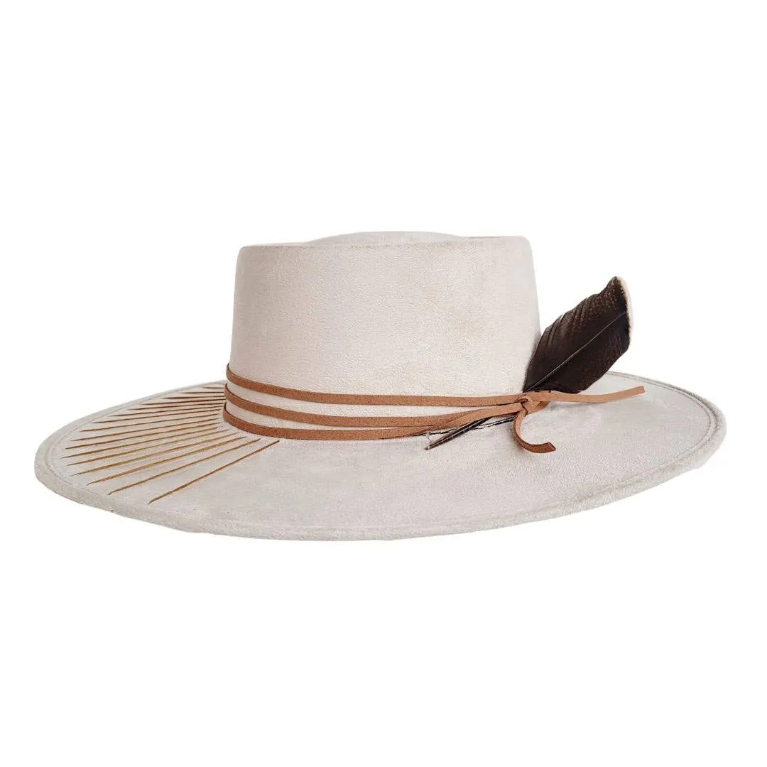 Taini Gambler Crown Hat by Petra Savage Beige