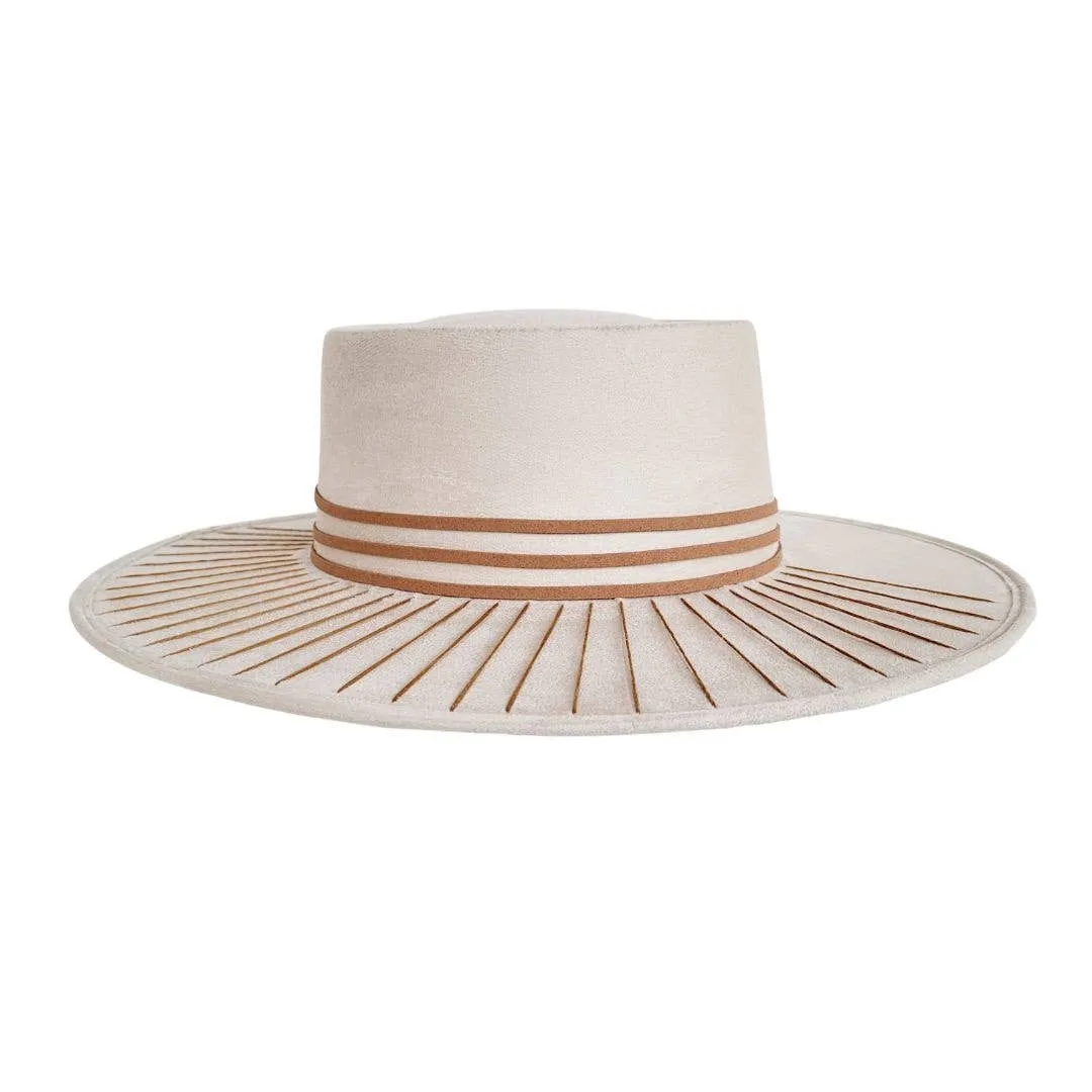 Taini Gambler Crown Hat by Petra Savage Beige