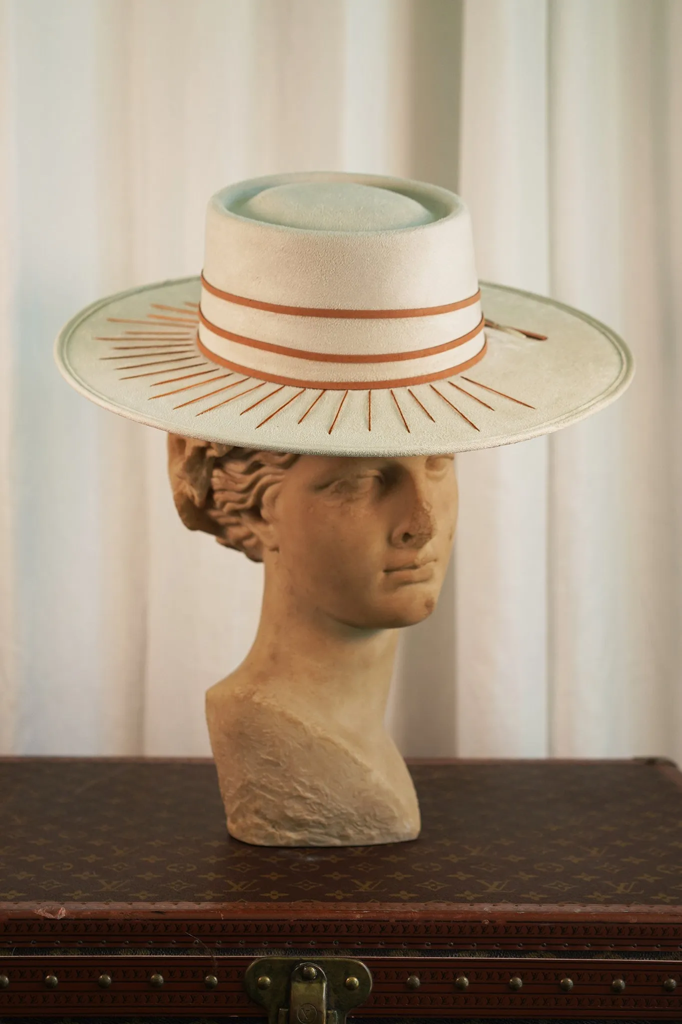 Taini Gambler Crown Hat by Petra Savage Beige