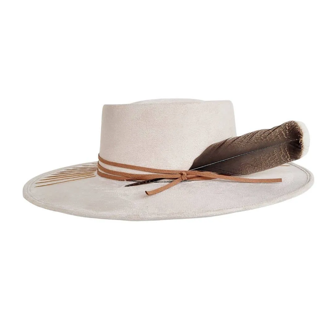 Taini Gambler Crown Hat by Petra Savage Beige