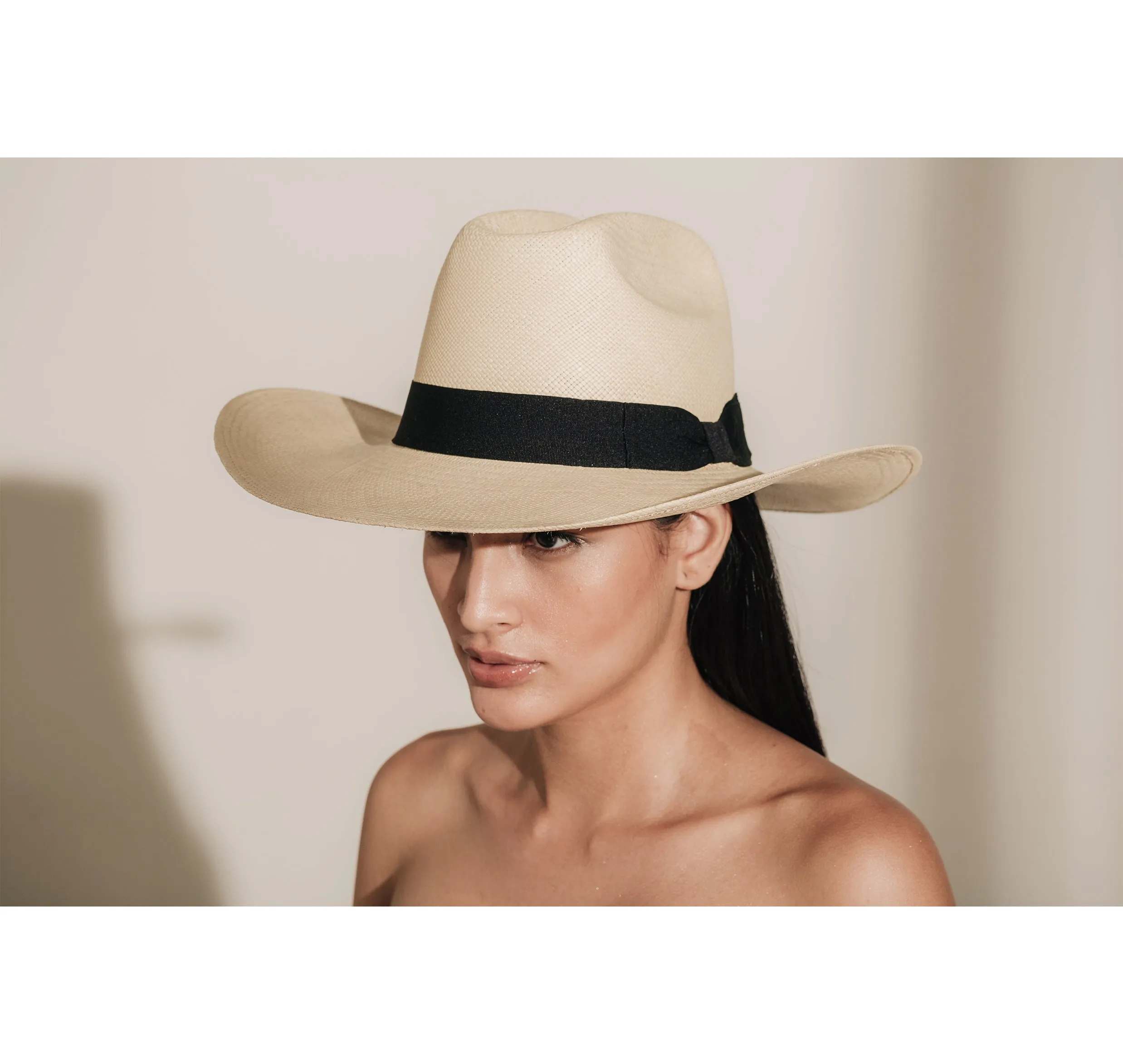Texas Long Brim Hat With Italian Bow