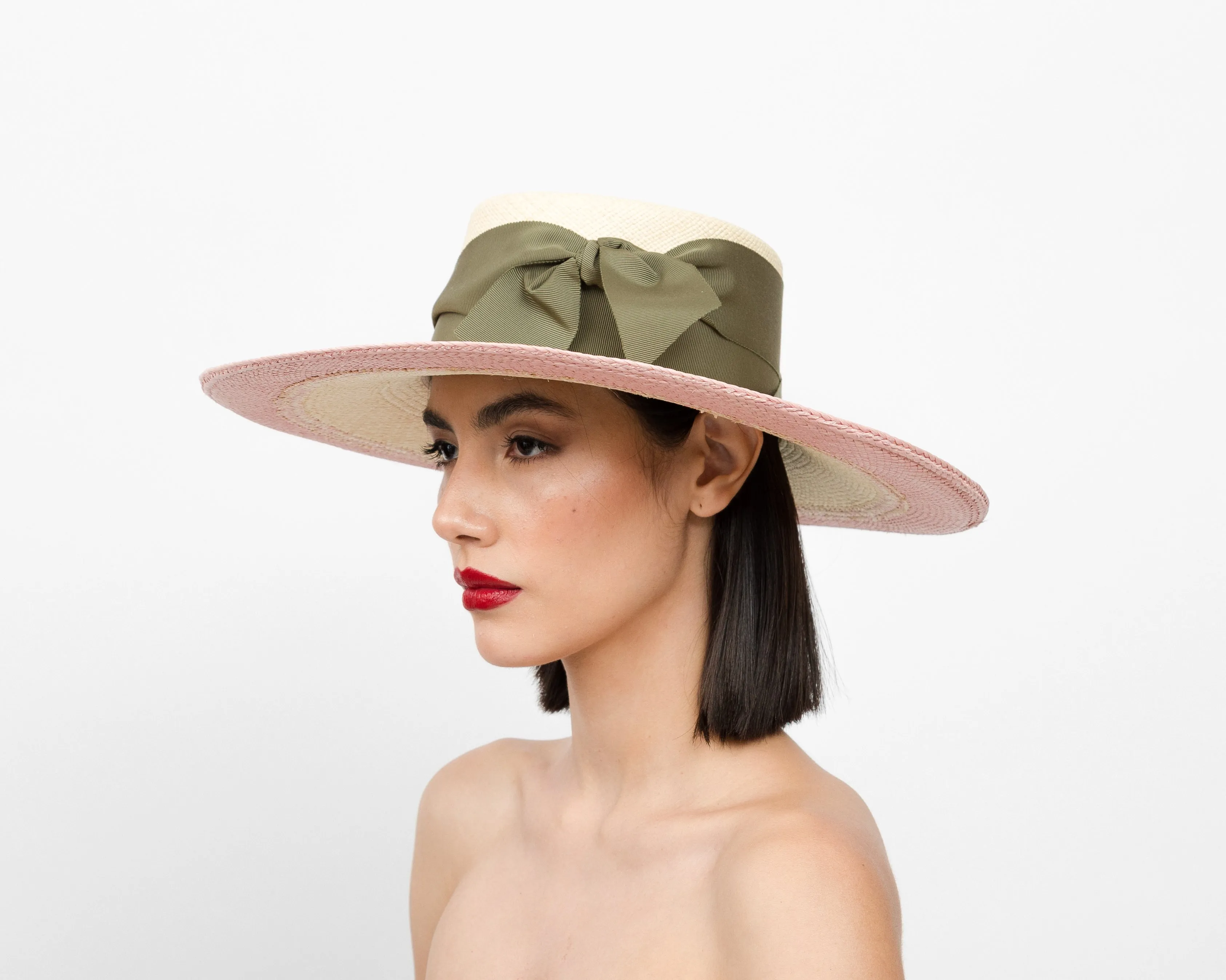 Two Tone Cordovan Long Brim Hat