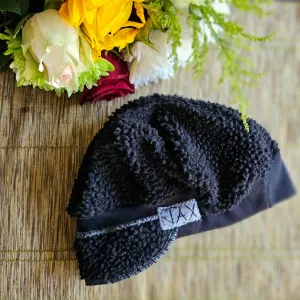 Upcycled Sherpa Jacket black on black JAX flapper