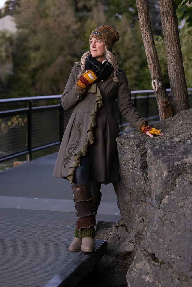 Upcycled sweaters Green, Rust & brown Fall JAX Legwarmer
