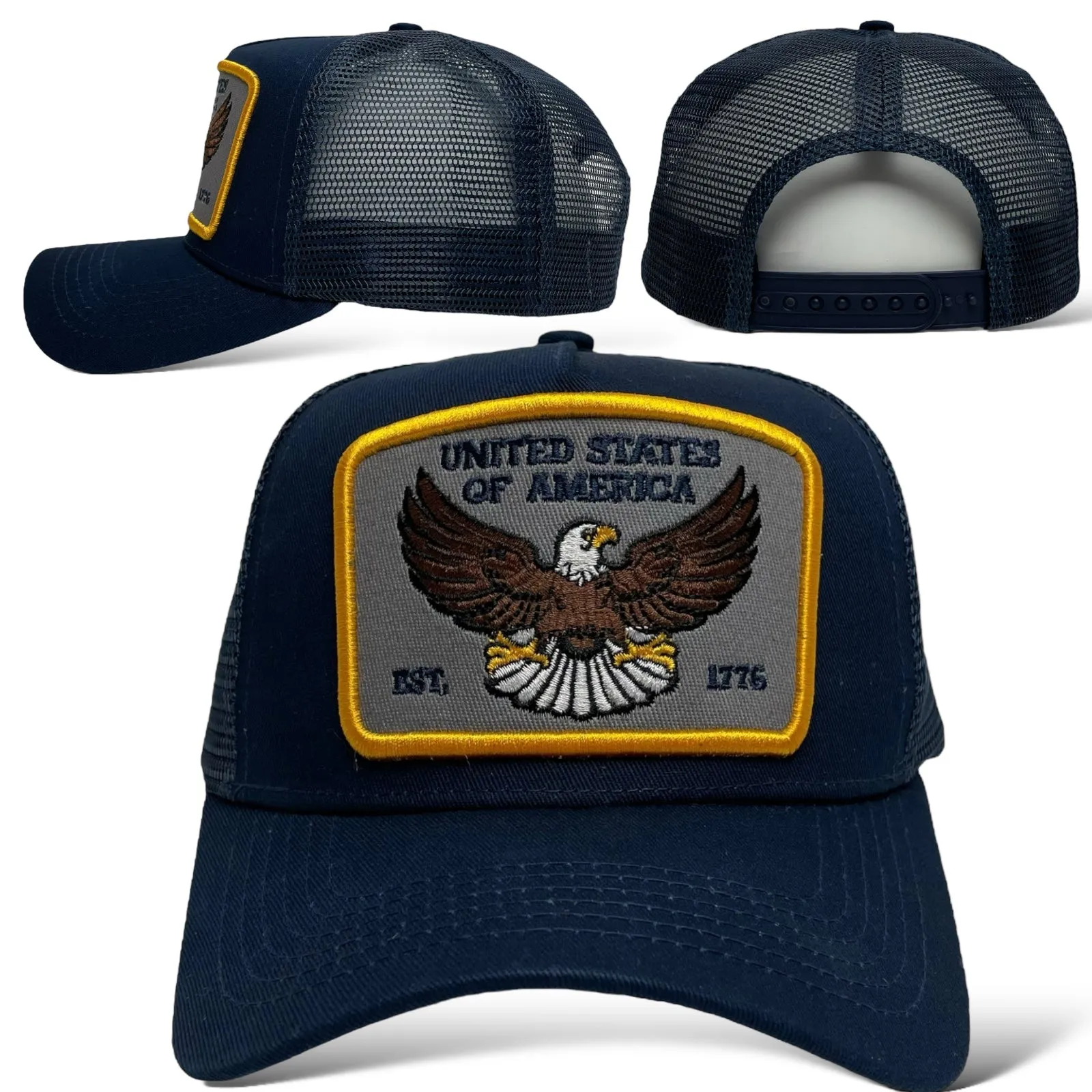 USA Eagle EST. 1776 Classic Snapback Trucker Hat