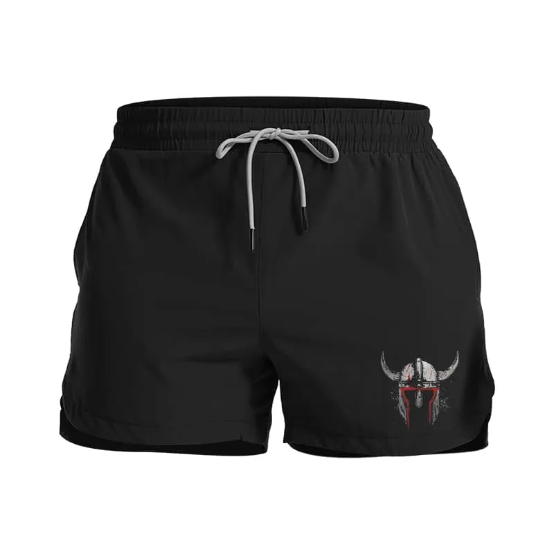 Viking Helmet Graphic Shorts