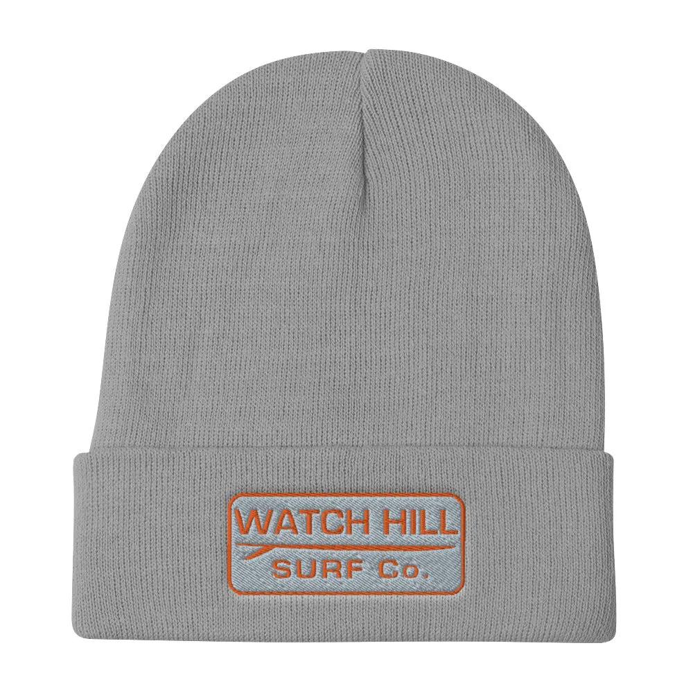 Watch Hill Surf Co. 'Patch Logo' Embroidered Beanie (Orange)