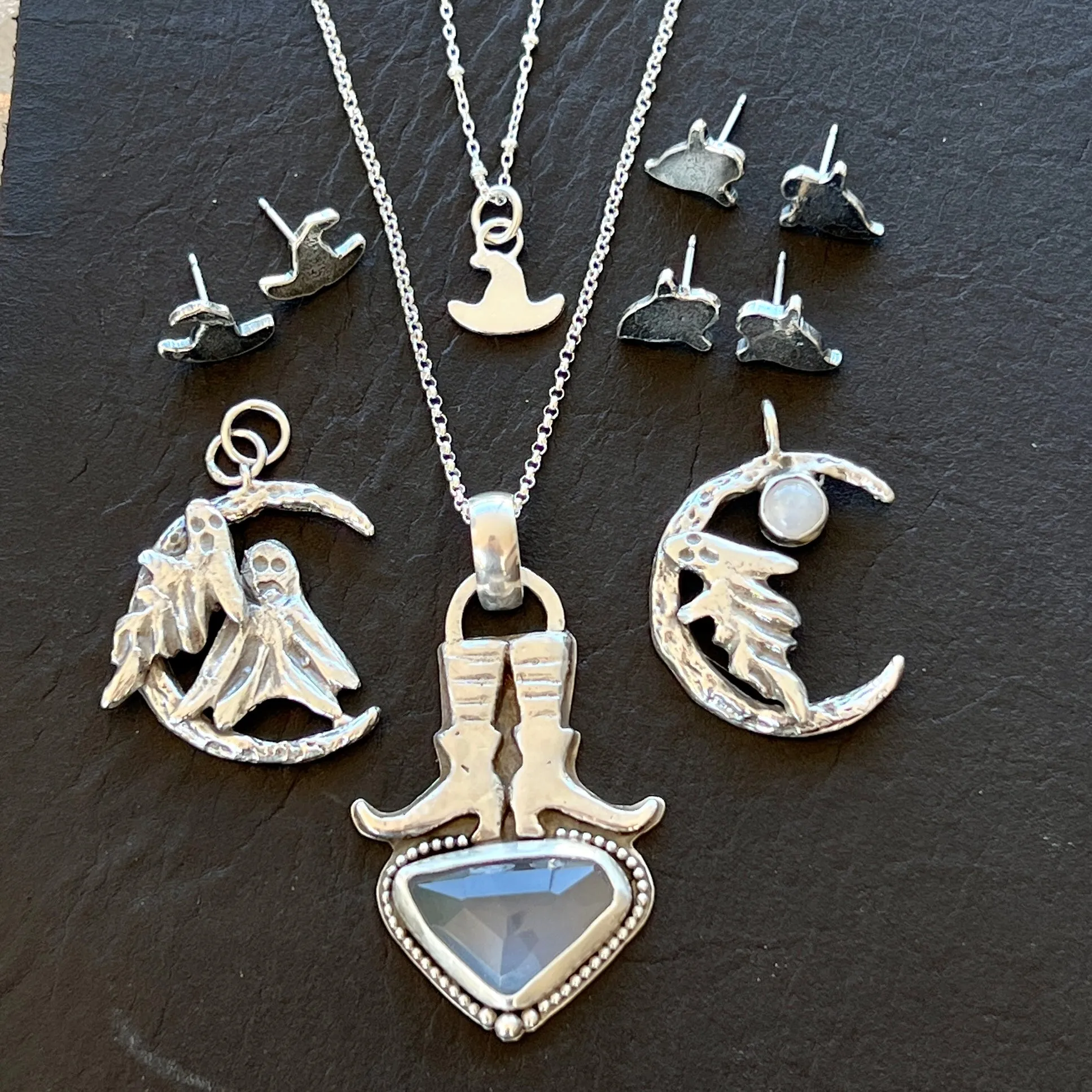 Witch Hat Post Sterling silver earrings