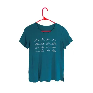 Women's 16 Mountains Upcycled T-Shirt in Blue (Medium)