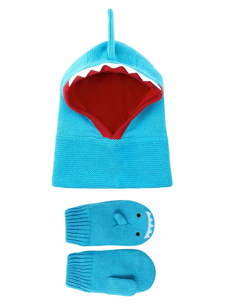 Zoocchini -  Baby and Kids Knit Balaclava Hat - Sherman The Shark 6 to 24 months
