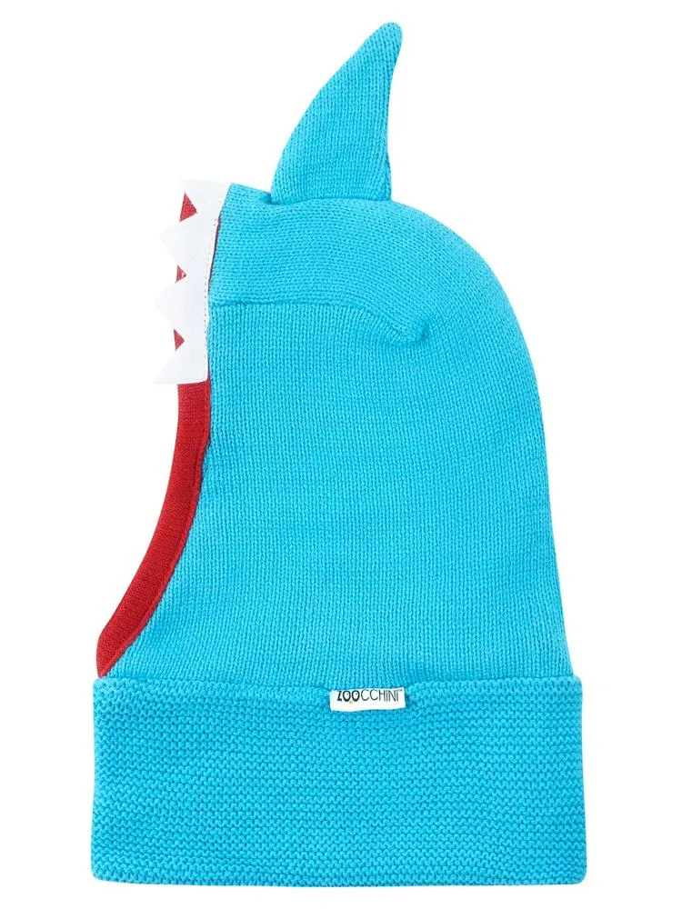 Zoocchini -  Baby and Kids Knit Balaclava Hat - Sherman The Shark 6 to 24 months